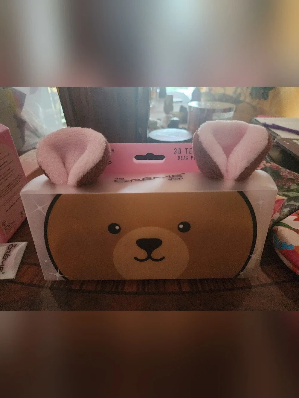 🧸The Crème Shop Pink 3D Teddy Plush Spa Headband for Kids